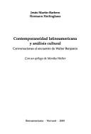 Tapa de Contemporaneidad latinoamericana y análisis cultural : conversaciones al encuentro de Walter Benjamin