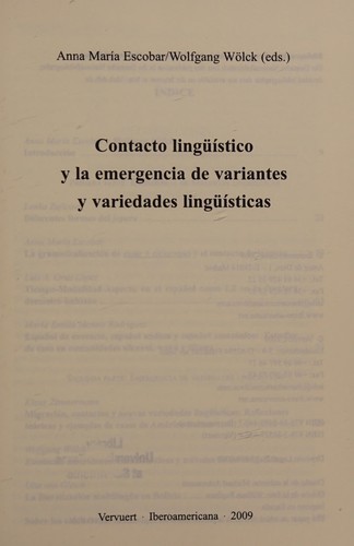Tapa de Contacto lingüístico y la emergencia de variantes y variedades lingüísticas