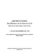 Tapa de Archivo Gomá documentos de la guerra civil.