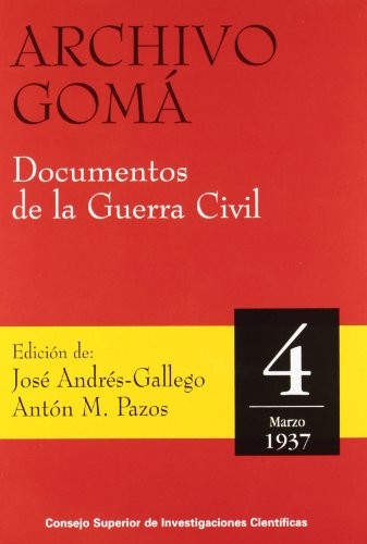 Tapa de Archivo Gomá documentos de la guerra civil.