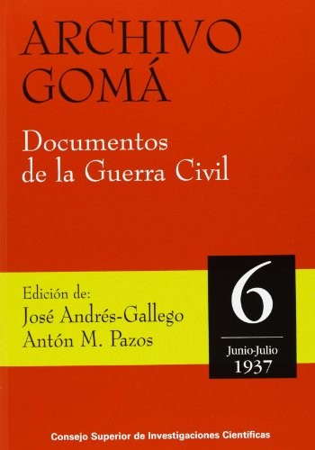 Tapa de Archivo Gomá documentos de la guerra civil.