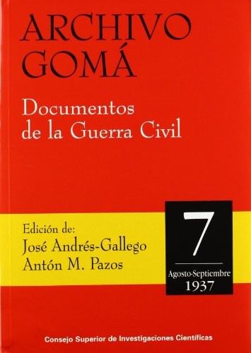 Tapa de Archivo Gomá documentos de la guerra civil.