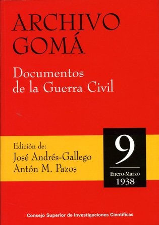 Tapa de Archivo Gomá documentos de la guerra civil.
