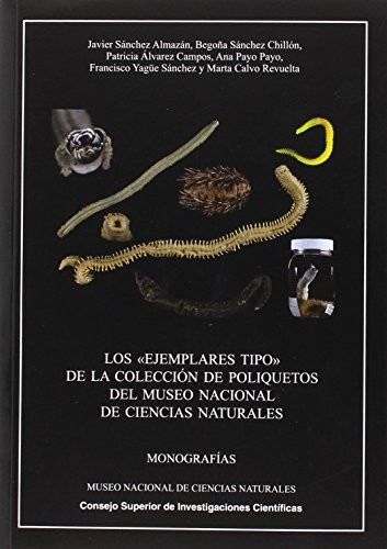 Tapa de Los "ejemplares tipo" de la colección de poliquetos del Museo Nacional de Ciencias Naturales
