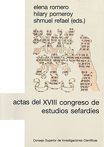 Tapa de Actas del XVIII Congreso de Estudios Sefardíes