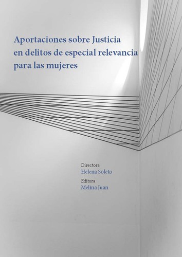 Tapa de Aportaciones sobre justicia en delitos de especial relevancia para las mujeres