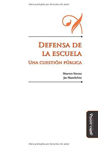 Tapa de Defensa de la escuela : una cuestión pública