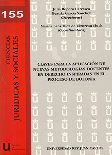Tapa de Claves para la aplicación de nuevas metodologías docentes en derecho inspiradas en el proceso de Bolonia