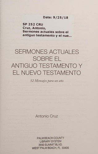 Tapa de Sermones actuales sobre el Antiguo Testamento y el Nuevo Testamento: 52 mensajes para un año