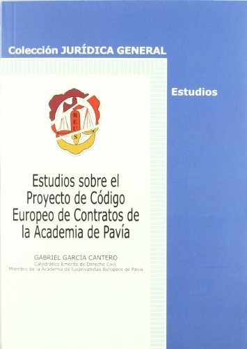 Tapa de Estudios sobre el proyecto de código europeo de contratos de la Academia de Pavía