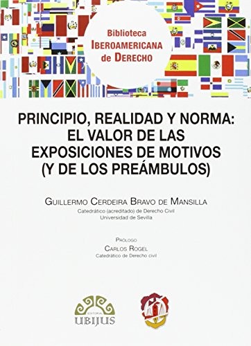 Tapa de Principio, realidad y norma : el valor de las exposiciones de motivos (y de los preámbulos)