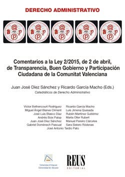 Tapa de Comentarios a la Ley 2/2015, de 2 de abril, de Transparencia, Buen Gobierno y Participación Ciudadana de la Comunitat Valenciana