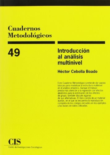 Tapa de Introducción al análisis multinivel