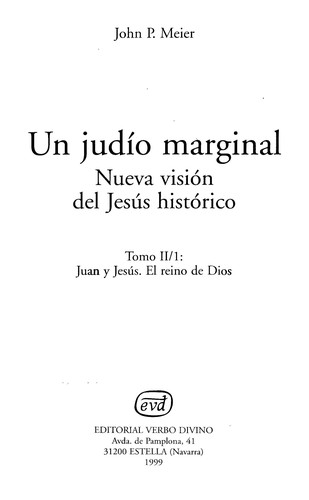 Tapa de Un judío marginal.