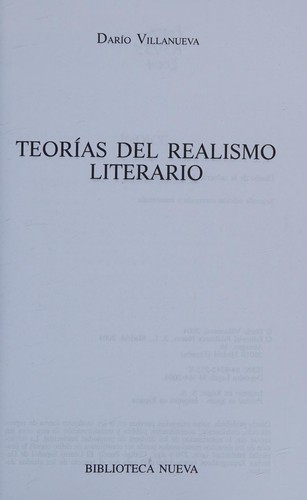Tapa de Teorías del realismo literario