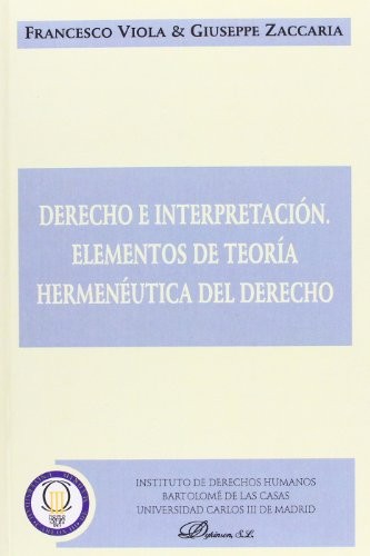 Tapa de Derecho e interpretación elementos de teoría hermenéutica del derecho