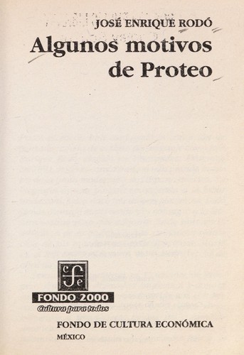 Tapa de Algunos motivos de Proteo